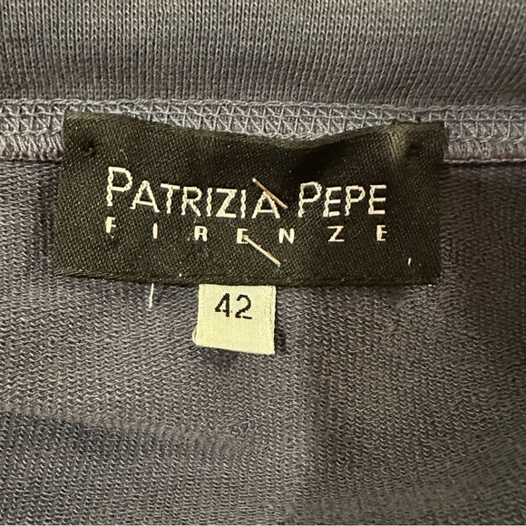 Patrizia Pepe Firenze Sweatshirt Top Wide Neck Sequin Rhinestone Blue 6 blouse - Picture 8 of 8